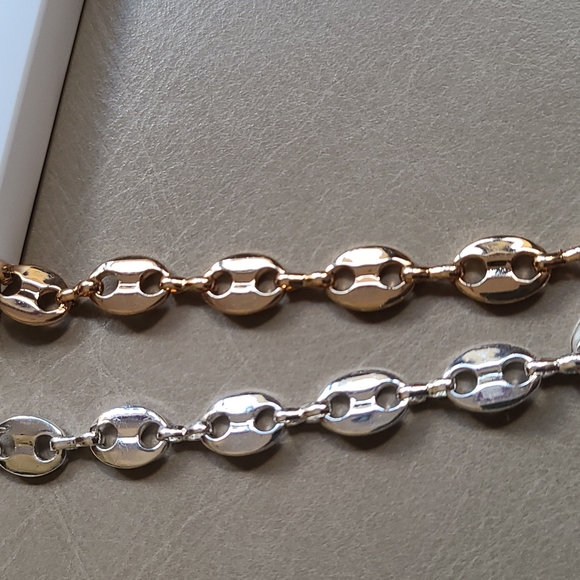 Mariner Chain, GOLD POP TOP CHAIN LINK NECKLACE,or Silver - Picture 4 of 4